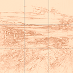 Sepia sketch with grid