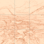 Sepia sketch with grid