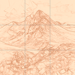 Sepia sketch with grid