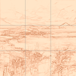 Sepia sketch with grid