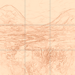 Sepia sketch with grid