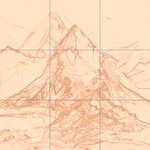 Sepia sketch with grid