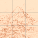 Sepia sketch with grid