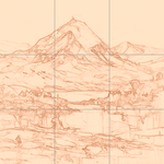 Sepia sketch with grid