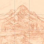 Sepia sketch with grid