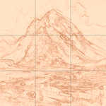 Sepia sketch with grid