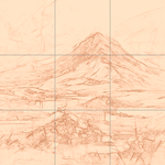 Sepia sketch with grid