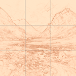 Sepia sketch with grid