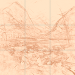 Sepia sketch with grid