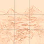 Sepia sketch with grid