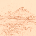 Sepia sketch with grid