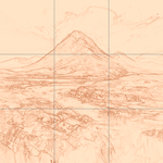 Sepia sketch with grid