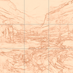 Sepia sketch with grid