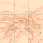 Sepia sketch with grid