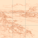 Sepia sketch with grid