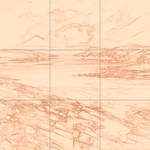 Sepia sketch with grid