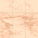 Sepia sketch with grid