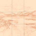 Sepia sketch with grid