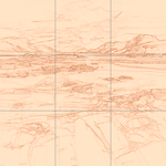 Sepia sketch with grid