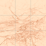 Sepia sketch with grid