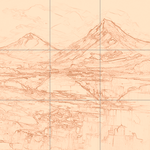 Sepia sketch with grid