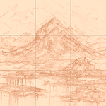 Sepia sketch with grid