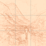 Sepia sketch with grid