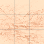 Sepia sketch with grid