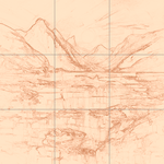 Sepia sketch with grid