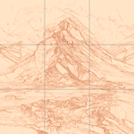 Sepia sketch with grid