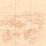 Sepia sketch with grid