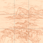 Sepia sketch with grid