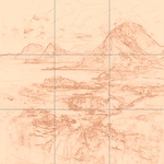 Sepia sketch with grid