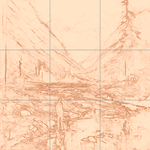 Sepia sketch with grid