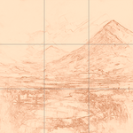 Sepia sketch with grid