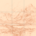 Sepia sketch with grid