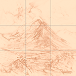 Sepia sketch with grid