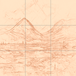 Sepia sketch with grid