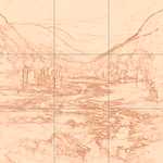 Sepia sketch with grid