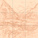 Sepia sketch with grid