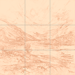 Sepia sketch with grid