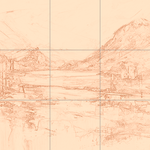 Sepia sketch with grid