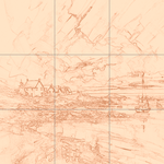 Sepia sketch with grid