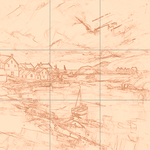 Sepia sketch with grid