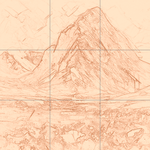 Sepia sketch with grid