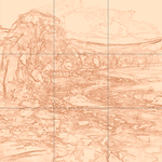 Sepia sketch with grid