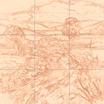 Sepia sketch with grid