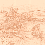 Sepia sketch with grid