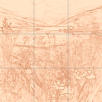 Sepia sketch with grid