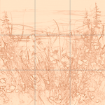 Sepia sketch with grid